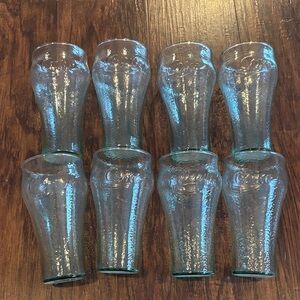 Coca Cola Vintage Embossed Glass Set with Clear Finish Set of 8
